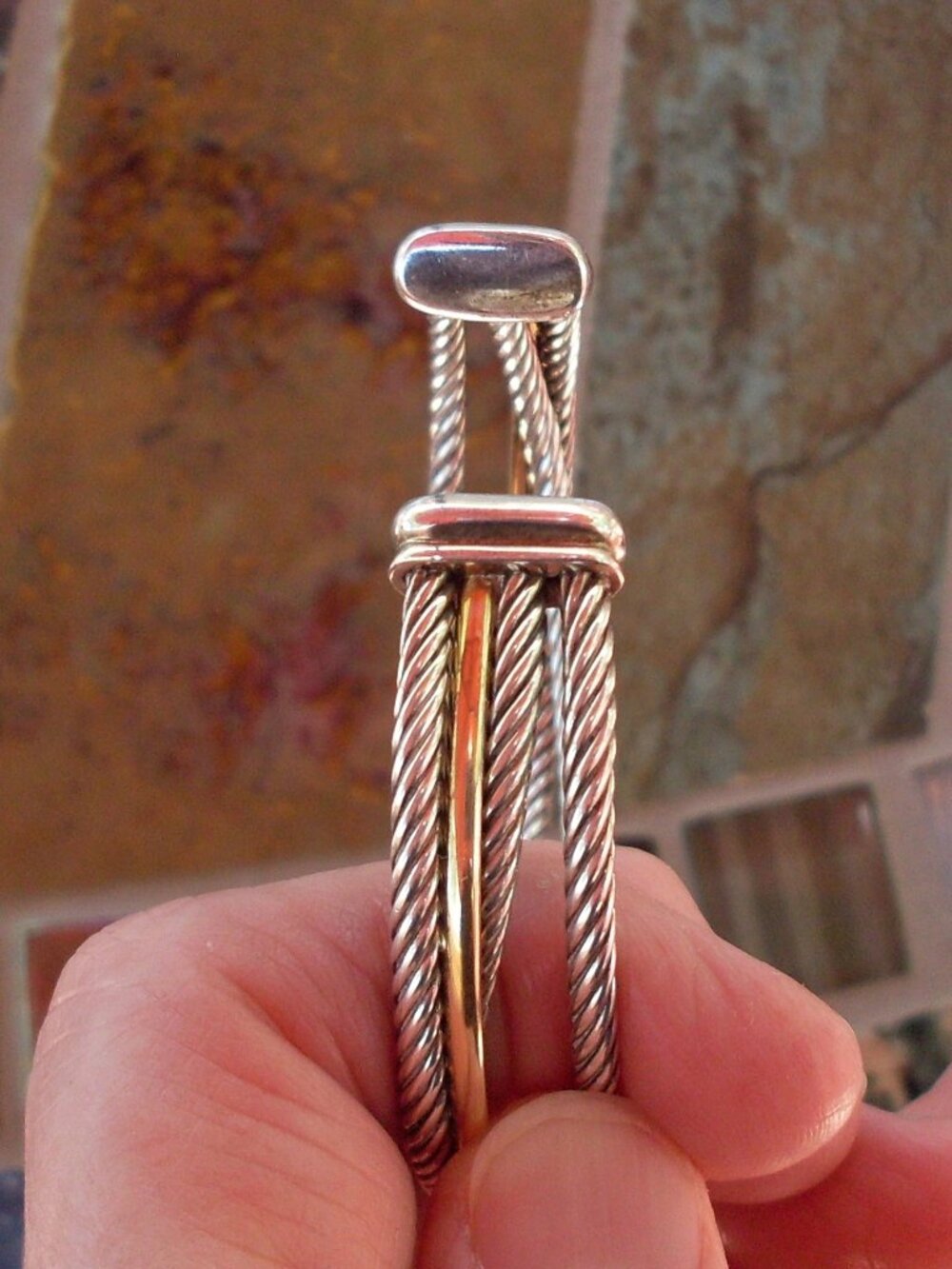 Retired David Yurman Four Row Crossover Cable Cuff Bracelet - Gift Boxed - Picture 5 of 11